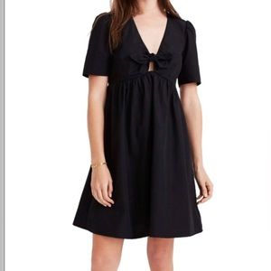Madewell Black Tie-Front Mini Dress Size 4